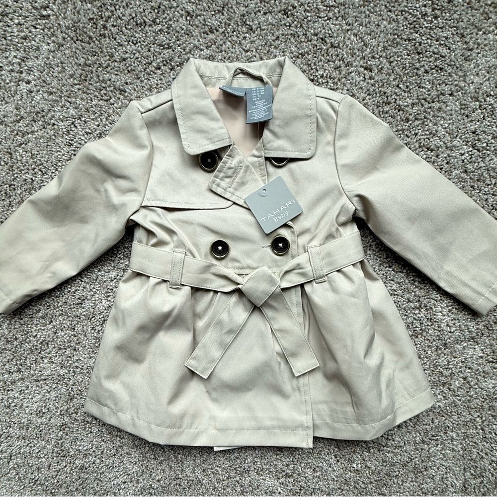 Tahari Kids Beige Double-Breasted Coat